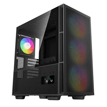 Кутия DeepCool CH560 Digital, E-ATX/ATX/mATX/Mini-ITX, 1x USB-C, 1x USB 3.0, с прозорец, цифров дисплей, 4x ARGB вентилатора, черна, без захранване | JAR Computers Кутия DeepCool CH560 Digital R-CH560-BKAPE4D-G-1