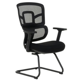 Посетителски стол Carmen 7682, до 110кг, мрежа/дамаска, прахово боядисана метална база, черен | JAR Computers Carmen 7682 - черен 3520416