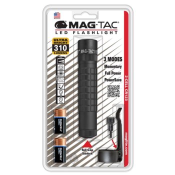 Фенер MAGLITE MAGTAC LED Plain Bezel, 2x батерии CR123, 310lm, водоустойчивост, блистер, черен | JAR Computers Фенер MAGLITE MAGTAC LED Plain Bezel