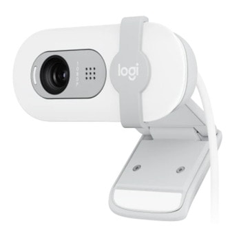 Уеб камера Logitech Brio 100 (960-001617), микрофон, Full HD (1920x1080@30fps), защитен капак, бяла | JAR Computers Logitech Brio 100 Off-White 960-001617