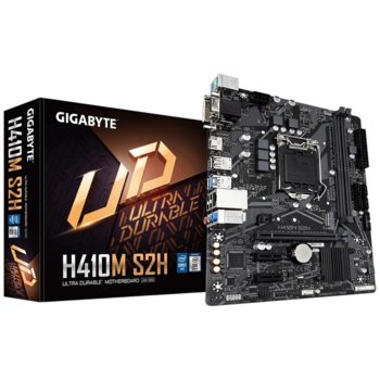 Дънна платка Gigabyte,GB H410M S2H, H410, LGA1200, DDR4, M.2, 4 x SATA 6Gb/s, PCIe, ( 1 x D-Sub/1 x DVI-D/1 x HDMI/2 x USB 3.2 Gen 1/4 x USB 2.0/1.1 /1 x RJ-45/3 x audio jacks), Micro ATX | JAR Computers Gigabyte H410M S2H