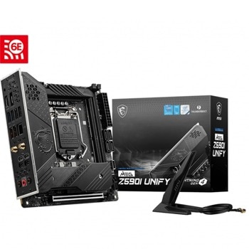Дънна платка MSI MEG Z590I UNIFY, Z590, LGA1200, DDR4, PCI-E 4.0 (DP/HDMI), 4x SATA 6Gb/s, 2x M.2, 2x USB 3.2 Gen 2, Wi-Fi, Bluetooth, Mini-ITX | JAR Computers MSI MEG Z590I UNIFY