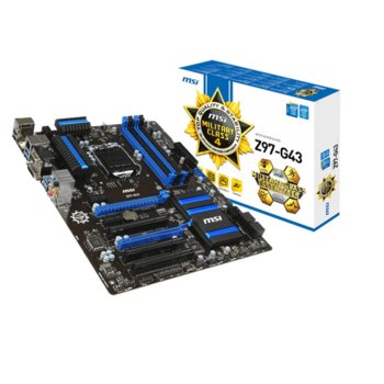Дънна платка MSI Z97-G43, Z97, LGA1150, DDR3, PCI-E 3.0 (HDMI&DVI)(CF), SB7.1, Lan1000, 6x SATA 6Gb/s, RAID,0,1,5,10, 4x USB 3.0, ATX | JAR Computers MSI Z97-G43