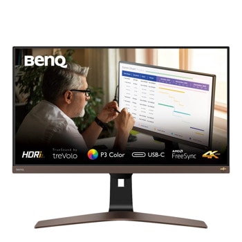 Монитор BenQ EW2880U (9H.LKSLB.QBE), 28" (71.12 cm) IPS панел, 4K/UHD, 5ms, 300cd/m2, DisplayPort, HDMI, USB C | JAR Computers BenQ EW2880U