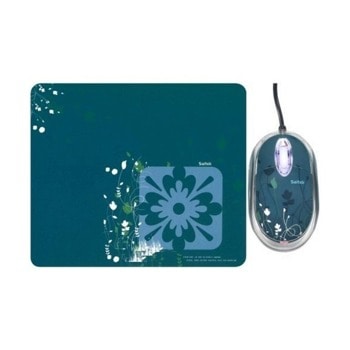 Мишка Saitek PM46PP, оптична (800 dpi), USB, синя, с подложка image