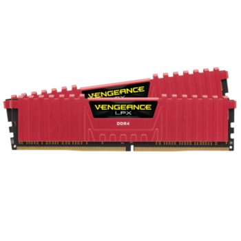 Памет 16GB (2x 8GB) DDR4 2400MT/s, Corsair Vengeance LPX, CMK16GX4M2A2400C14R, 1.2V | JAR Computers 16GB (2x 8GB) Corsair Vengeance LPX Red