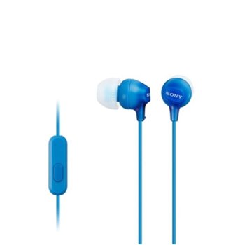 Слушалки Sony MDR-EX15AP, тип "тапи", 9mm драйвери, сини | JAR Computers Sony Headset MDR-EX15AP blue