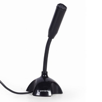 Микрофон Gembird MIC-D-02, гъвкава шия, AUX, черен | JAR Computers Gembird MIC-D-02