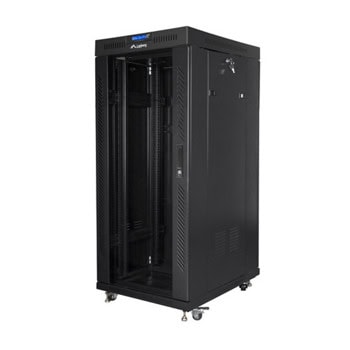 Комуникационен шкаф Lanberg FF01-6827-12BL, 19", 27U, 146.1 x 80 x 60 cm, товароносимост до 1200кг, термостат, черен | JAR Computers Lanberg FF01-6827-12BL
