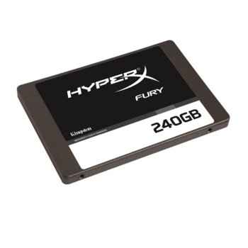 Памет SSD 240GB, Kingston HyperX Fury, SATA 6Gb/s, 2.5"(6.35 cm), скорост на четене 470MB/s, скорост на запис 220MB/s | JAR Computers Kingston HyperX Fury 244 GB SSD