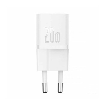 Зарядно устройство Baseus GaN5S Fast Charger 1C, от контакт към USB C(ж), 20W, бяло | JAR Computers зарядно baseus gan5s fast charger 1c бяло