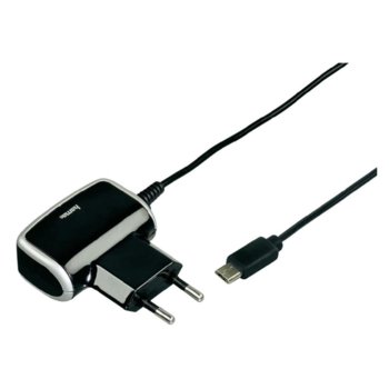 Зарядно устройство HAMA Quick & Travel Charger, за телефон, microUSB (м), 1000mA | JAR Computers HAMA Quick Travel Charger
