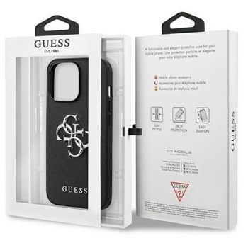 Guess Saffiano 4G Metal Logo Leather Hard Case