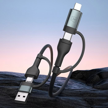 3mk Hyper N-Series USB-A/C to USB-C/Lightning