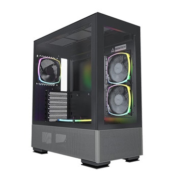 Кутия Montech SKY TWO, ATX/MATX/Mini-ITX, 2x USB 3.0, 1x USB-C, прозорец, черна, без захранване | JAR Computers Montech SKY TWO Black
