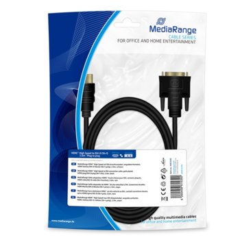 Кабел MediaRange MRCS185, от HDMI(м) към DVI-D(м), 2.0m, черен | JAR Computers MediaRange HDMI DVI (MRCS185)
