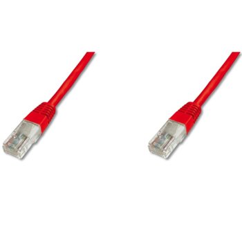 Пач кабел Assmann, U/UTP, Cat.5e, 1m, червен | JAR Computers Assmann U/UTP Cat.5e 1m DK-1511-010/R