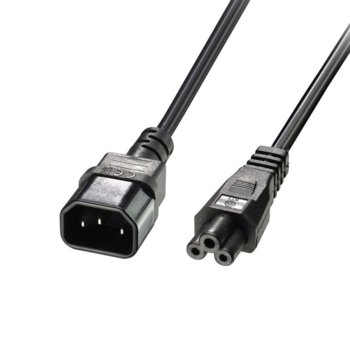 Захранващ кабел Lindy 30340, от IEC C5(м) към към 1 x IEC C14(ж), 1m | JAR Computers LINDY Захранващ кабел IEC C14 към IEC C5 1m 30340