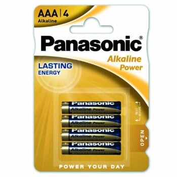 Батерии алкални Panasonic Alkaline Power, AAA, LR03, 1.5V, 4бр. | JAR Computers Panasonic Alkaline Power AAA 1.5V 4бр.