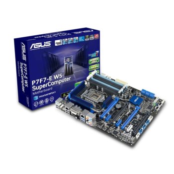 Дънна платка Asus P7F7-E WS Supercomputer, Ibex Peak 3450, LGA1156 (i3/5/7 & XEON Support), DDR3, 4xPCI-E(SLi/CF), SB7.1, 2xLan1000, SATA 6Gb/s RAID 0,1, 1394, 2xUSB3.0, ATX | JAR Computers Asus P7F7-E WS Supercomputer
