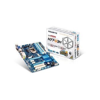 Дънна платка Gigabyte H77-D3H, H77, LGA1155, DDR3, 2xPCI-E 3.0(CF), SB7.1, Lan1000, 2xSATA 6Gb/s RAID 0,1,5,10, 6xUSB3.0, ATX | JAR Computers Gigabyte H77-D3H