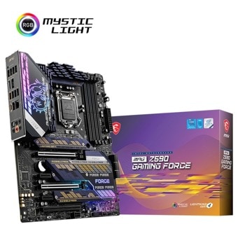 Дънна платка MSI MPG Z590 GAMING FORCE, Z590, LGA1200, DDR4, PCI-E 4.0 (DP/HDMI)(CF), 6x SATA 6Gb/s, 3x M.2, 1x USB 3.2 Gen 2x2 Type-C, ATX | JAR Computers MSI MPG Z590 GAMING FORCE