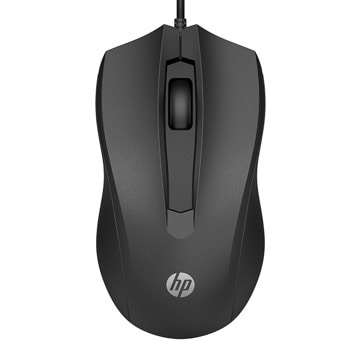 Мишка HP 100 (6VY96AA), оптична (1600 dpi), USB, черна | JAR Computers HP 6VY96AA