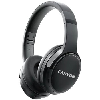 Слушалки Canyon OnRiff 4, безжични/жични, Bluetooth, Jack 3.5mm, микрофон, до 50 часа време на работа, черни | JAR Computers Canyon OnRiff 4 Black CNS-CBTHS4B