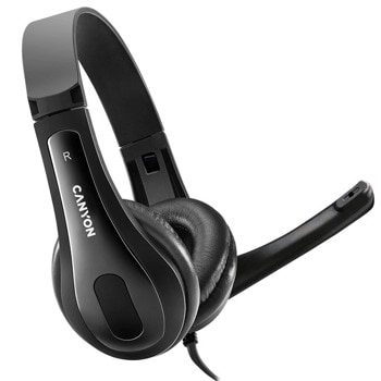 Слушалки Canyon CNS-CHSU1B, микрофон, 2 м. кабел, 20Hz-20kHz честотен диапазон, USB, черни | JAR Computers Canyon CNS-CHSU1B