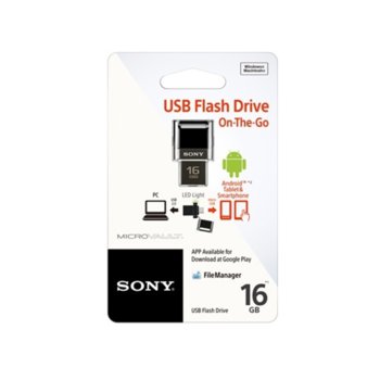 Sony Micro USB + USB 16GB, black