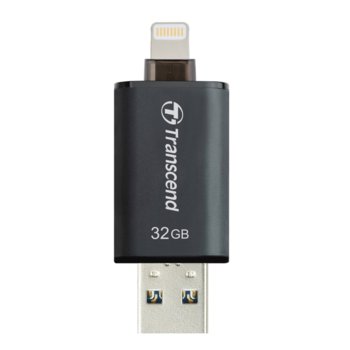Памет 32GB USB Flash Drive, Transcend JetDrive Go 300, USB 3.1/Apple Lightning, черна | JAR Computers 32GB Transcend JetDrive Go 300 Black