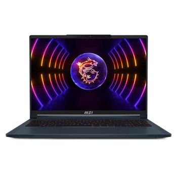 Лаптоп MSI Stealth 16 Studio A13VG (9S7-15F212-054)(син) с подарък геймърски стол Fury - Avenger M+, четиринадесетядрен Intel Core i7-13700H 2.4/5GHz, 16" (40.64 cm) 240Hz QHD+ Anti-Glare & GF RTX 4070 8GB, 32GB DDR5, 1TB SSD, Thunderbolt 4, No OS | JAR Computers MSI Stealth 16 Studio A13VG + NFF-1710