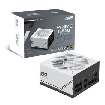 Захранване Asus Prime White, 850W, Active PFC, 80 Plus Gold | JAR Computers Asus Prime White Gold 850W 90YE00U0-B0NA00