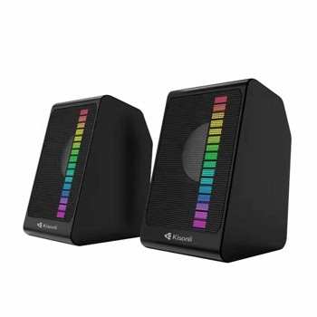 Тонколони Kisonli X13, 2.0, 6W RMS (3W + 3W), USB, AUX, черни, RGB подсветка | JAR Computers Тонколони Kisonli X13 22230