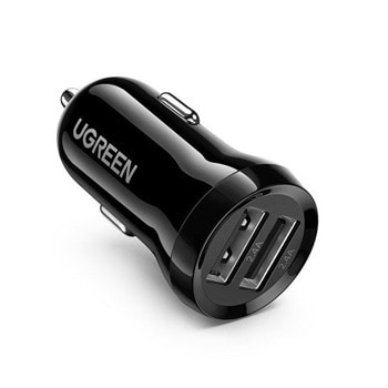 Зарядно устройство за кола Ugreen 50875, от автомобилна запалка към 2x USB-A(ж), 24V/4.8A, черно | JAR Computers Ugreen 50875 от автомобилна запалка към 2x USB A ж