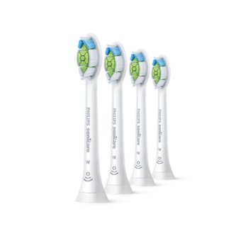 Резервни глави Philips Sonicare W Optimal White, стандартен размер, поставяне с щракване, сдвояване в режим BrushSync, 4 бр. | JAR Computers Philips Sonicare W Optimal White HX6064/10