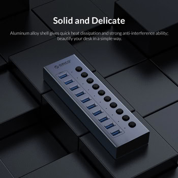 USB хъб Orico BT2U3-7AB-EU-GY-BP