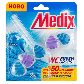 Ароматизатор за тоалетна Medix WC Fresh Drops, океан, 55 g image