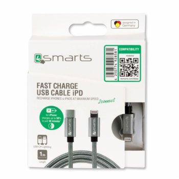 4smarts USB-C to Lightning 1m 4S465532 Gray