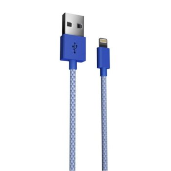 Just Wireless Lightning Mesh USB Cable Blue 6507