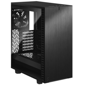 Кутия Fractal Design Define 7 Compact TG Light Tint, /ATX/mATX/mITX, USB 3.1 Gen 2 Type-C, 2 x USB 3.0, 2 x USB 2.0, черна, без захранване | JAR Computers Fractal Design Define 7 Compact TG Light Tint