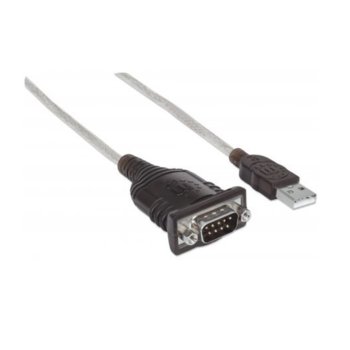 Кабел Manhattan 151856, USB A(м) към RS232(м), FTDI FT232RL, 0.45m | JAR Computers Manhattan 151856 USB A(м) към RS232(м) 0.45m