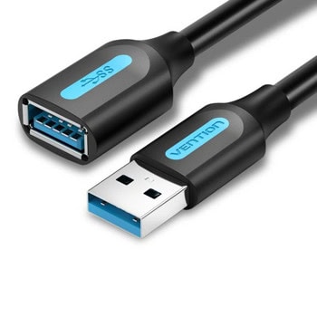 Кабел Vention CBHBI, от USB A(м) към USB A(ж), 3m, черен | JAR Computers Vention CBHBI