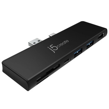 Докинг станция j5create ULTRADRIVEMINIDOCK JCD324, от USB-C+USB-A към 1x USB-C (PD), 2x USB-A, 1x HDMI, 1x SD четец, 1x MicroSD четец, черна | JAR Computers j5create ULTRADRIVEMINIDOCK JCD324