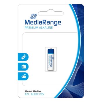 Батерия алкална MediaRange Premium MRBAT115 A27, 12V, 23mAh, 1бр. | JAR Computers Батерии MEDIARANGE PREMIUM A27 MRBAT115 12V 1бр.
