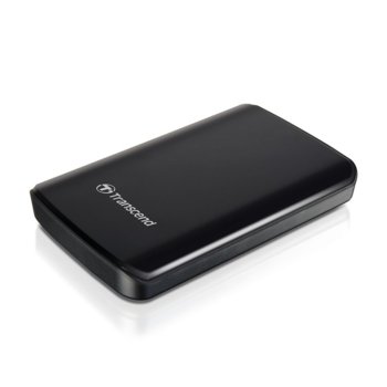 Твърд диск 500GB Transcend StoreJet 25D2, черен, 2.5" (6.35cm), външен, USB 3.0, 3г.гаранция | JAR Computers Transcend StoreJet 25D2 2.5" 500GB (SATA)