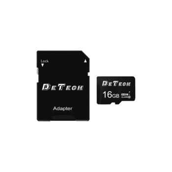 Карта памет 16GB microSDHC, DeTech, Class 10, с адаптер | JAR Computers Карта памет DeTech Micro SDHC-I, 16GB, Class 10