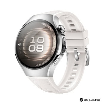 Смарт часовник Huawei Watch 5 Soc-L19L White, 42mm, 1.38"(3.51cm) AMOLED дисплей, 7.5 дни време на работа, бяла кожена каишка | JAR Computers Huawei Watch 5 42mm Soc-L19L White