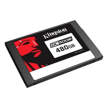 Памет SSD 480GB Kingston DC500R, SATA III 6Gb/s, 2.5" (6.35 cm), скорост на четене 555 MB/s, скорост на запис 500MB/s | JAR Computers Kingston DC500R 480GB SATA, 2.5in