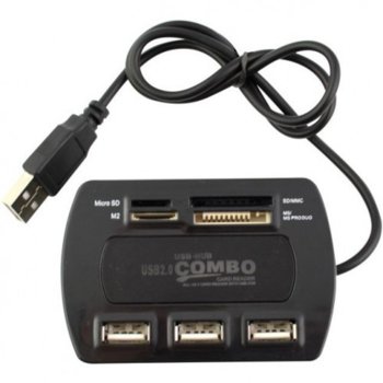 USB HUB+CARD READER. 3xUSB 1.1/2.0 (d12016) | JAR Computers USB HUB+CARD READER-12016